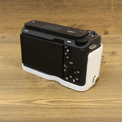 For Sony ZV-E1 Half Body Cover Genuine Cow Leather Camera Bottom Case with Battery Opening