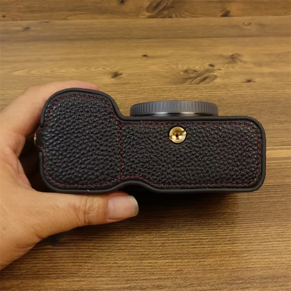 For Sony ZV-E1 Half Body Cover Genuine Cow Leather Camera Bottom Case with Battery Opening