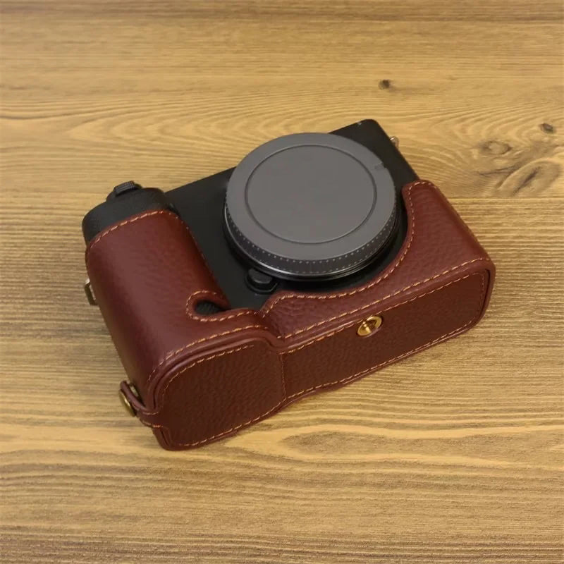 For Sony ZV-E1 Half Body Cover Genuine Cow Leather Camera Bottom Case with Battery Opening