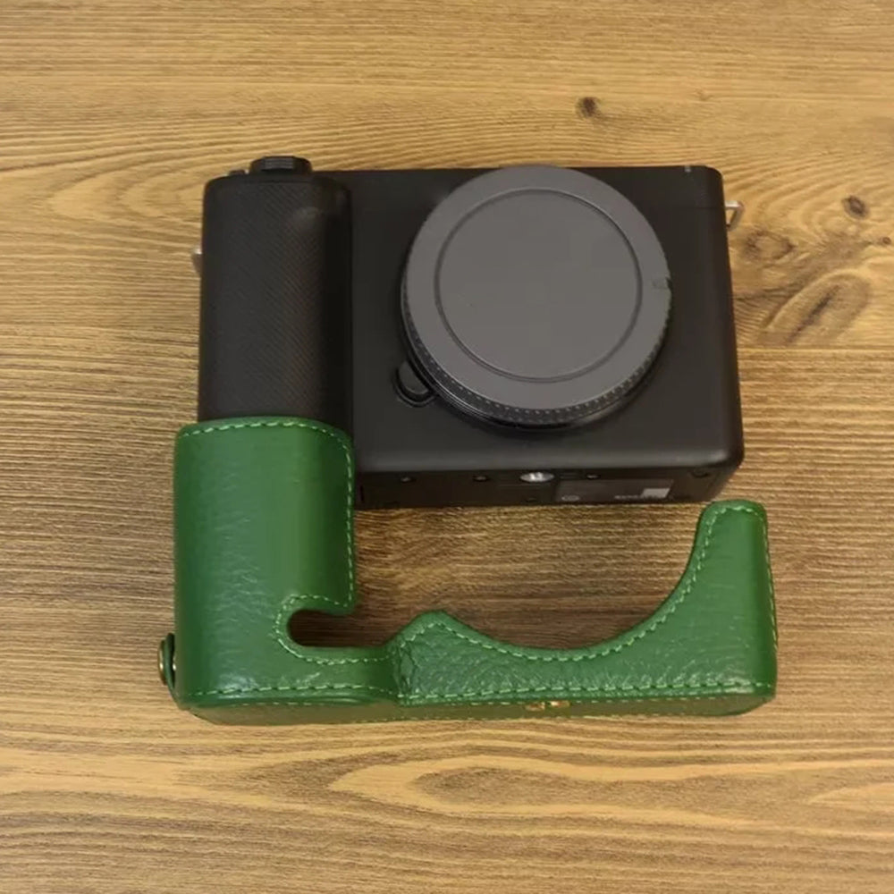For Sony ZV-E1 Half Body Cover Genuine Cow Leather Camera Bottom Case with Battery Opening
