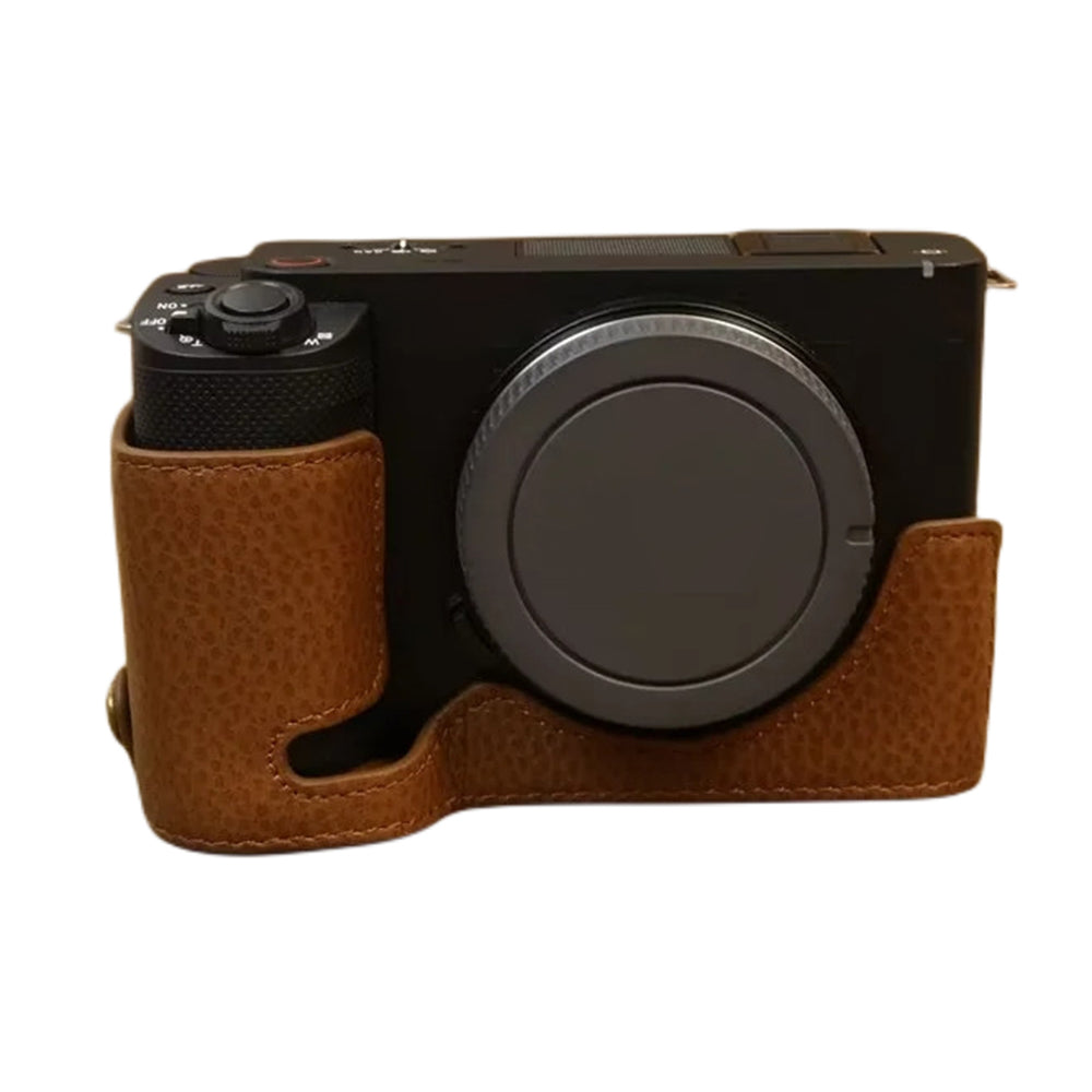 For Sony ZV-E1 Half Body Cover Genuine Cow Leather Camera Bottom Case with Battery Opening