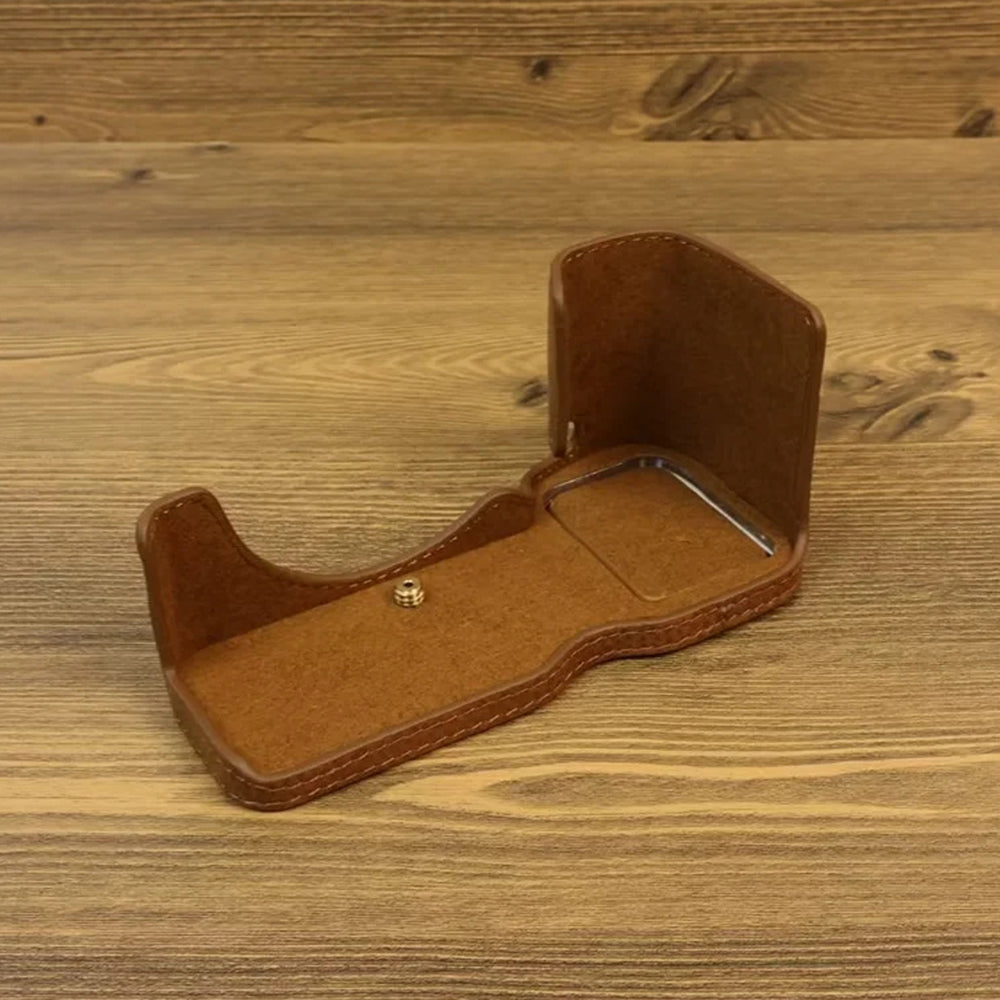 For Sony ZV-E1 Half Body Cover Genuine Cow Leather Camera Bottom Case with Battery Opening