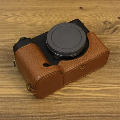 For Sony ZV-E1 Half Body Cover Genuine Cow Leather Camera Bottom Case with Battery Opening
