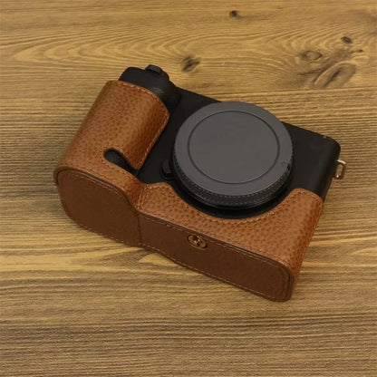 For Sony ZV-E1 Half Body Cover Genuine Cow Leather Camera Bottom Case with Battery Opening