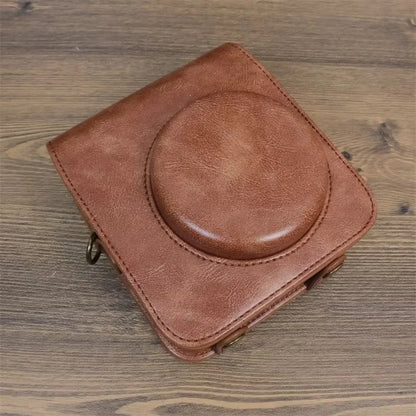 For Fujifilm Instax Mini 12 PU Leather Camera Bag Protective Cover with Shoulder Strap