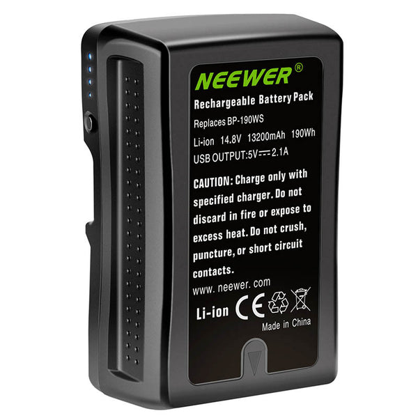 NEEWER BP-190WS 13200mAh V-Lock Battery Compatible with Video Camera Camcorder Digital Cinema (14.8V 190Wh)
