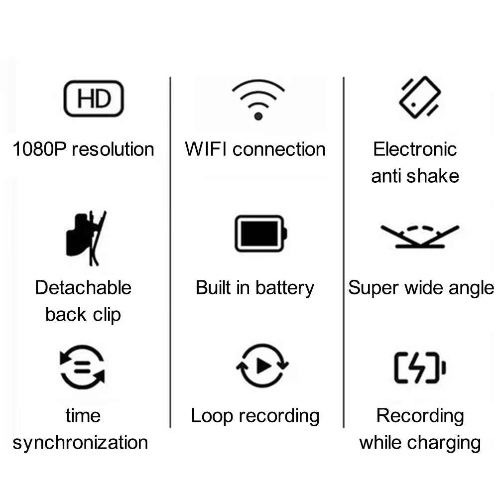 Magnetic Rotation Mini Camera Audio Clip-on Video Recorder Body Worn Cam WiFi Sports Camera