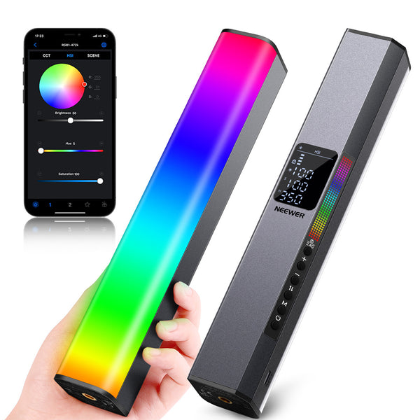 NEEWER N-46 RGB LED Video Light Stick Touch Bar Lamp APP Control Magnetic Handheld Photography Light