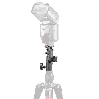E005 Metal Flash Light Tripod Camera Mount Adapter with 3 / 8 to 1 / 4 Converter, Photography Reflector Holder with Umbrella Hole