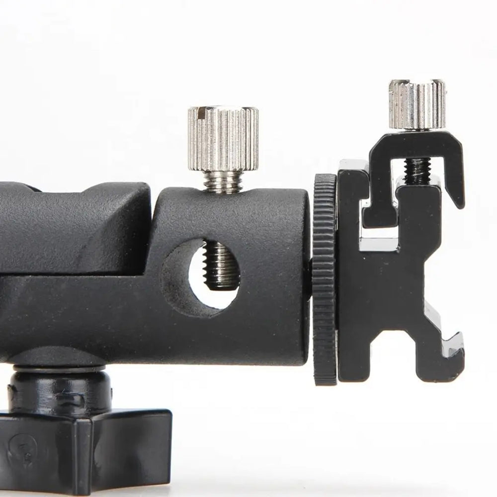 E005 Metal Flash Light Tripod Camera Mount Adapter with 3 / 8 to 1 / 4 Converter, Photography Reflector Holder with Umbrella Hole