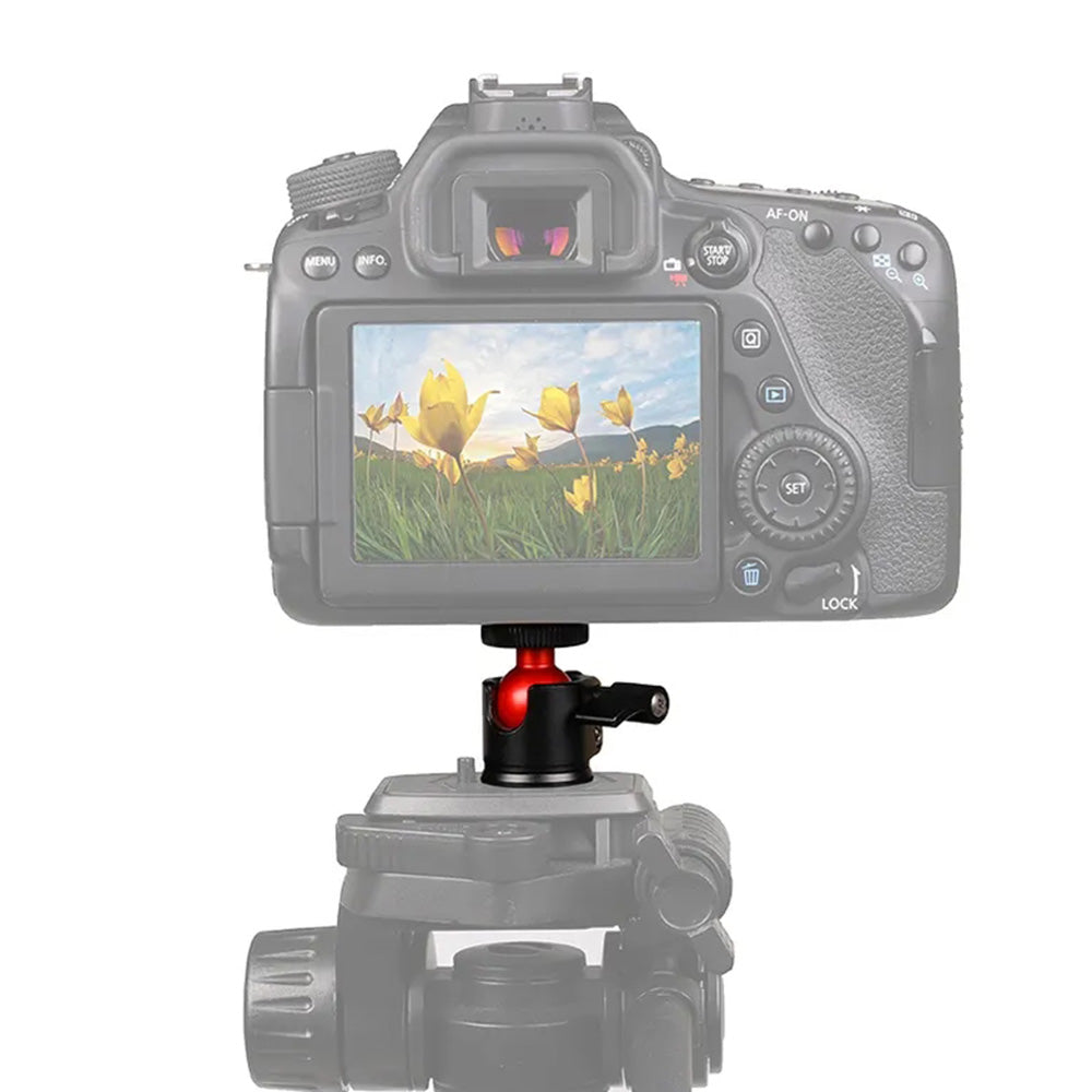 C017 For DSLR Camera Tripod Mount Holder Aluminum Alloy 360 Degree Rotating Ball Gimbal Mount Adapter with 1 / 4 Screw