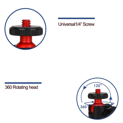 C017 For DSLR Camera Tripod Mount Holder Aluminum Alloy 360 Degree Rotating Ball Gimbal Mount Adapter with 1 / 4 Screw