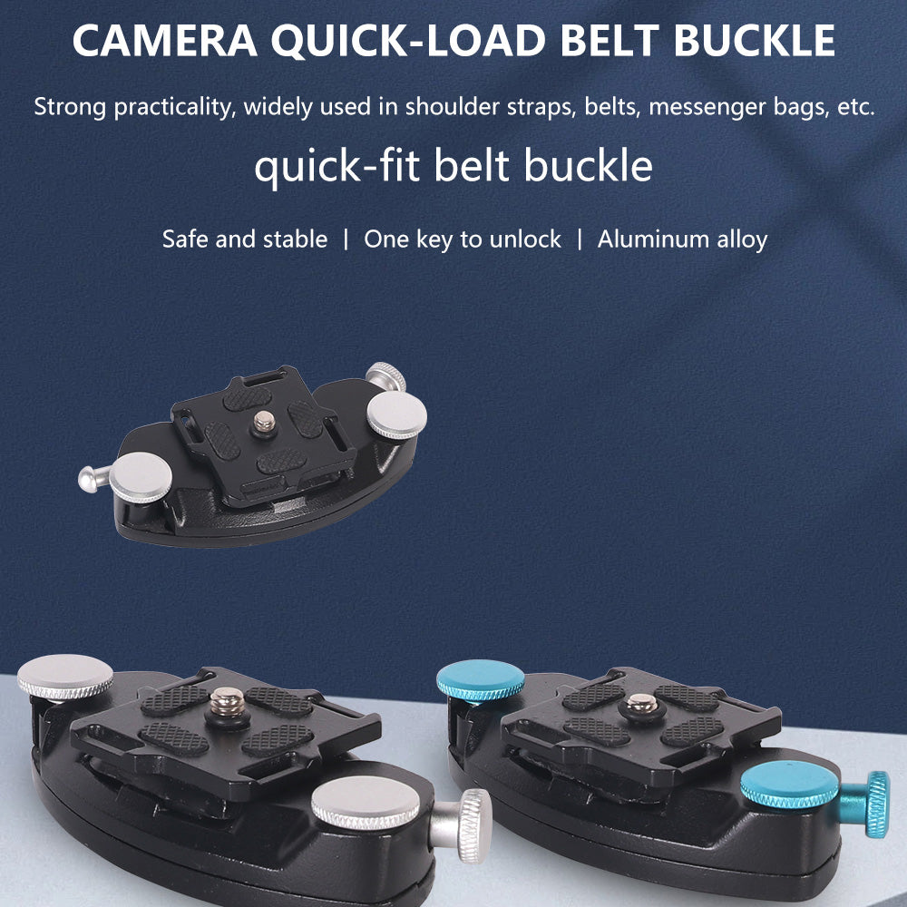 Z026 Aluminum Alloy 1 / 4 Screw Quick Release Plate Backpack Belt DSLR Camera Mount Buckle