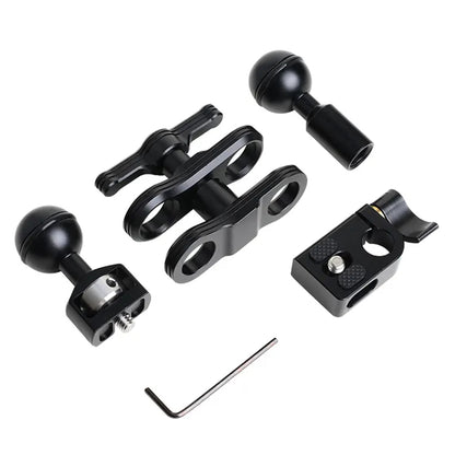 H029 Multi-Functional Rotating Ball Mount Adapter LED Monitor Clip Magic Arm 1 / 4 to 15mm Tube Converter Camera Accessories