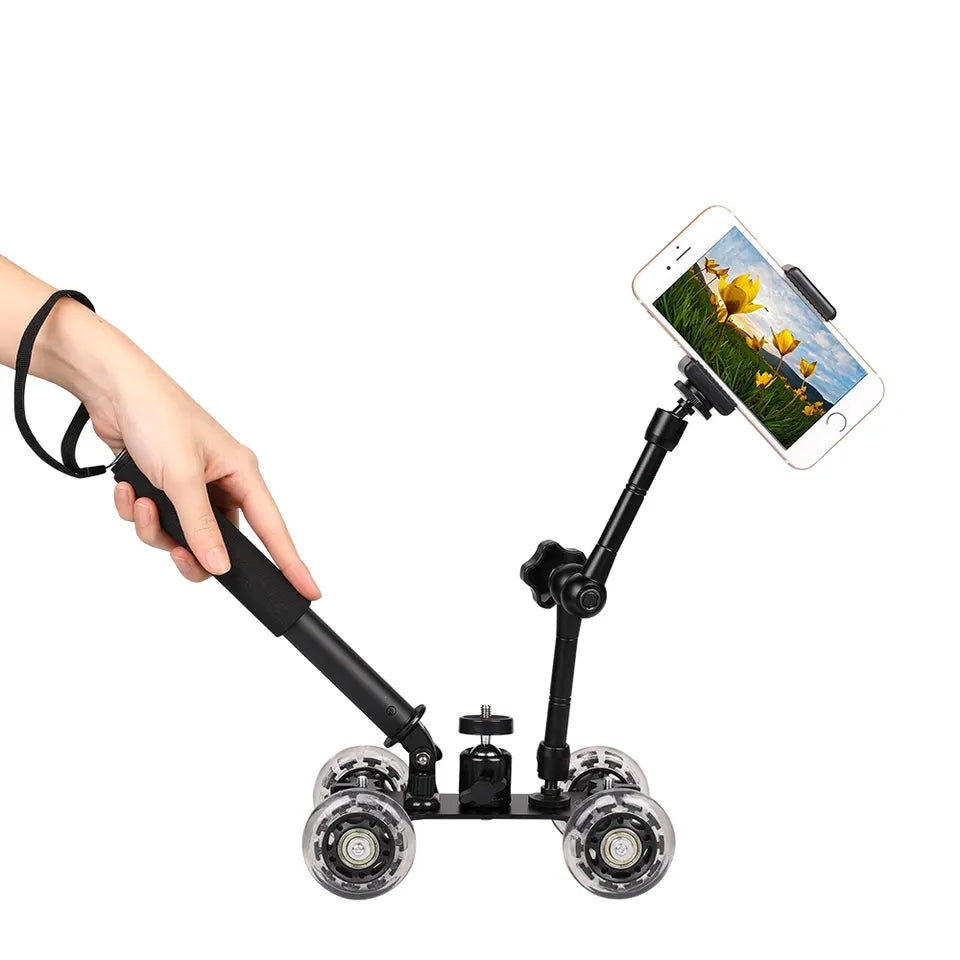 H024 For Canon 5D2 / 7D / 60D DLSR Camera Camcorder Photography Silent Sliding Rail Desktop Mini Camera Rail Car