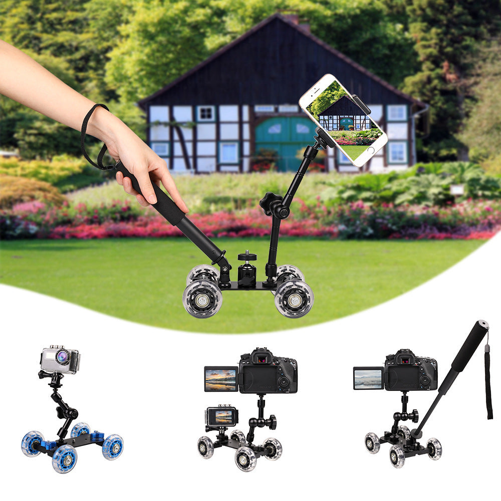 H024 For Canon 5D2 / 7D / 60D DLSR Camera Camcorder Photography Silent Sliding Rail Desktop Mini Camera Rail Car