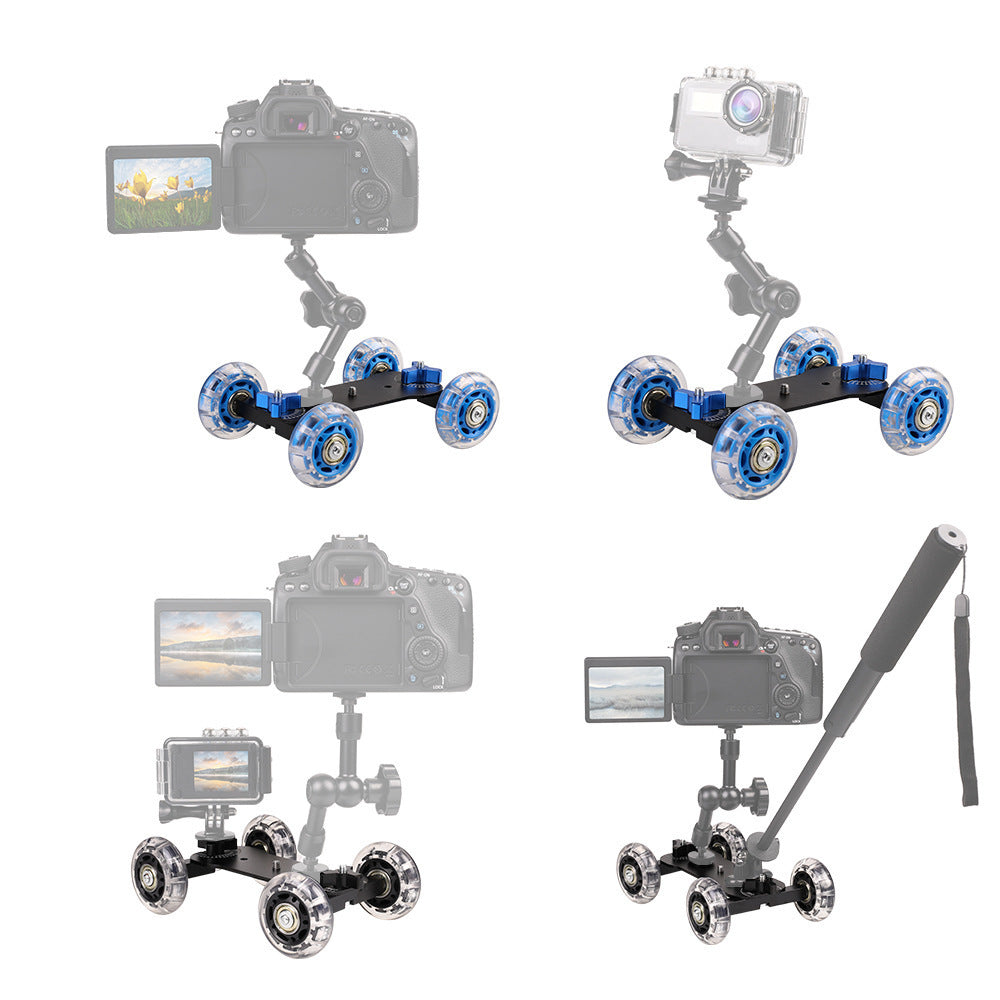 H024 For Canon 5D2 / 7D / 60D DLSR Camera Camcorder Photography Silent Sliding Rail Desktop Mini Camera Rail Car