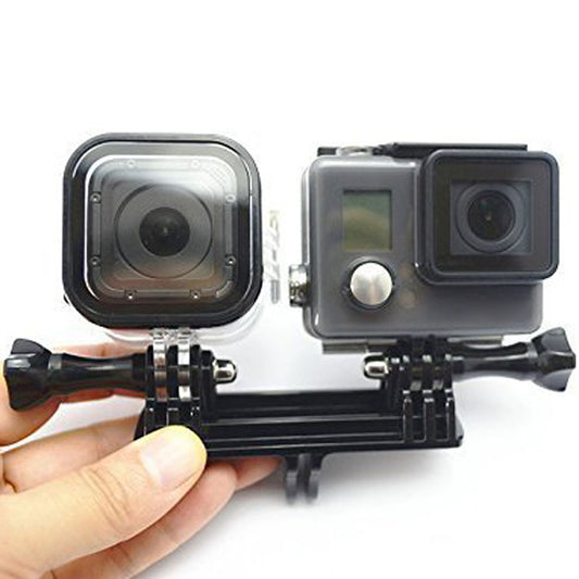 GP245 For Xiaoyi SJCAM Fill Light Camera Microphone Adapter Dual Head Camera Mount for GoPro Hero