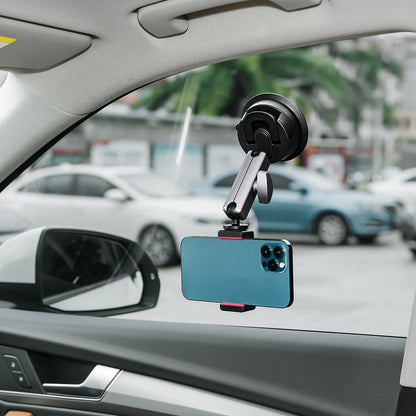 For GoPro Action Camera Car Mount Sucker Bracket Aluminum Alloy + Nylon Camera Phone Holder Stand