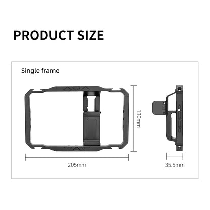 YELANGU LW-B01A Aluminum Alloy Phone Cage Rig Wooden Handle Phone Video Stabilizer Grip with Power Bank Clip