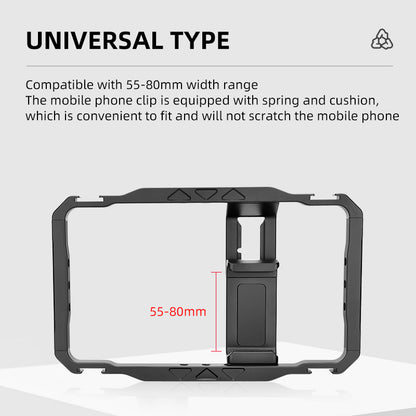 YELANGU LW-B01A Aluminum Alloy Phone Cage Rig Wooden Handle Phone Video Stabilizer Grip with Power Bank Clip