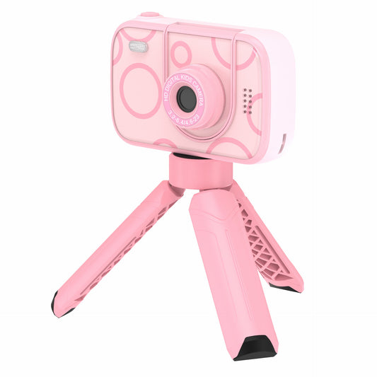 H19 2.4 inch Screen Children Camera 180-Degree Flip Camera Len with Tripod, Support 32G Memory Card