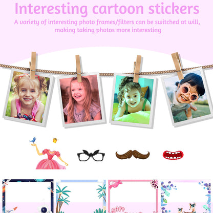 H19 2.4 inch Screen Children Camera 180-Degree Flip Camera Len with Tripod, Support 32G Memory Card