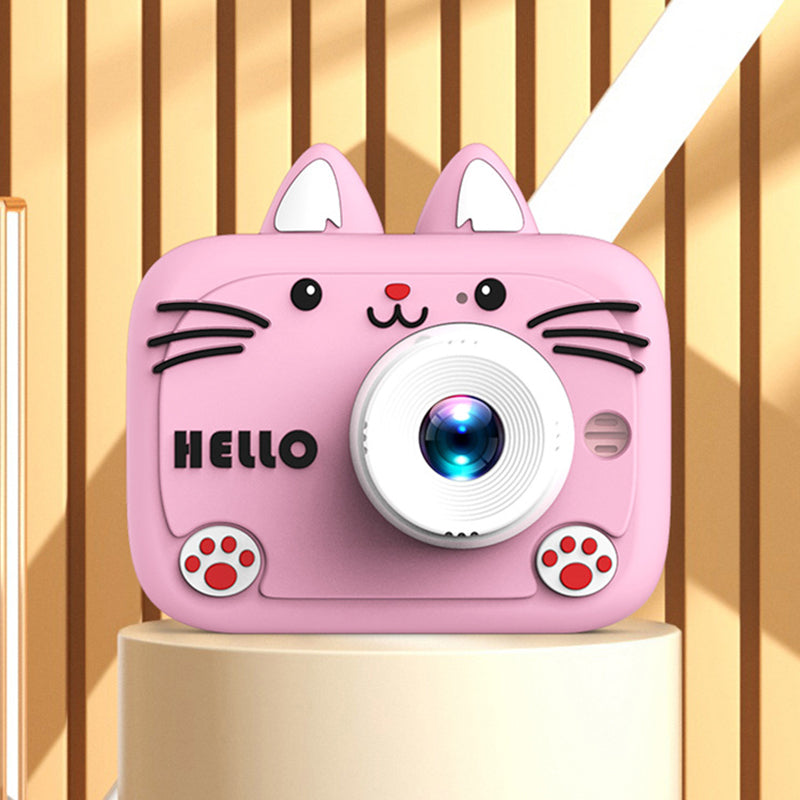 Cartoon Cat Shape Photo Video Kids Digital Camera 2.0-inch IPS Screen HD Dual Camera