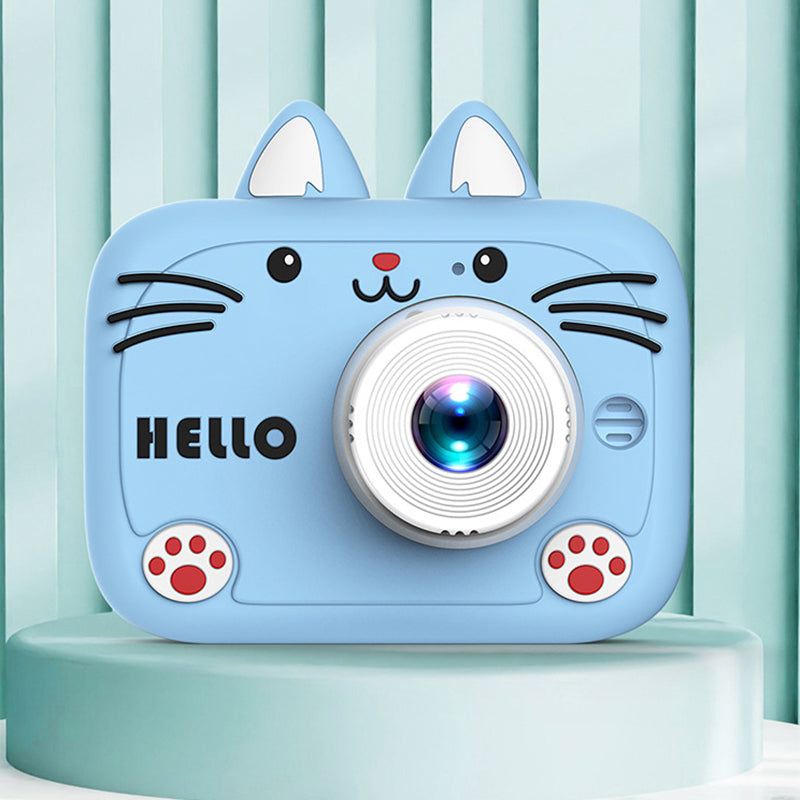 Cartoon Cat Shape Photo Video Kids Digital Camera 2.0-inch IPS Screen HD Dual Camera