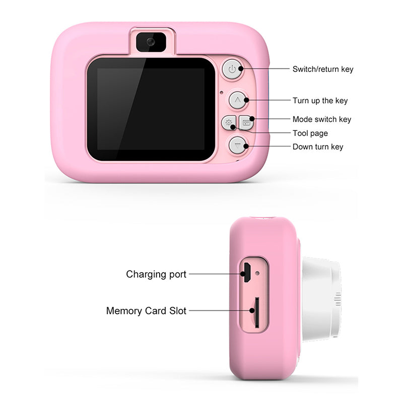Cartoon Cat Shape Photo Video Kids Digital Camera 2.0-inch IPS Screen HD Dual Camera