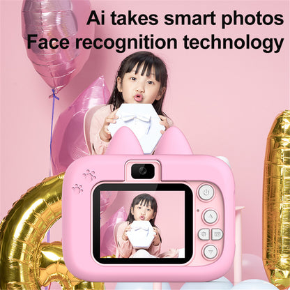 Cartoon Cat Shape Photo Video Kids Digital Camera 2.0-inch IPS Screen HD Dual Camera