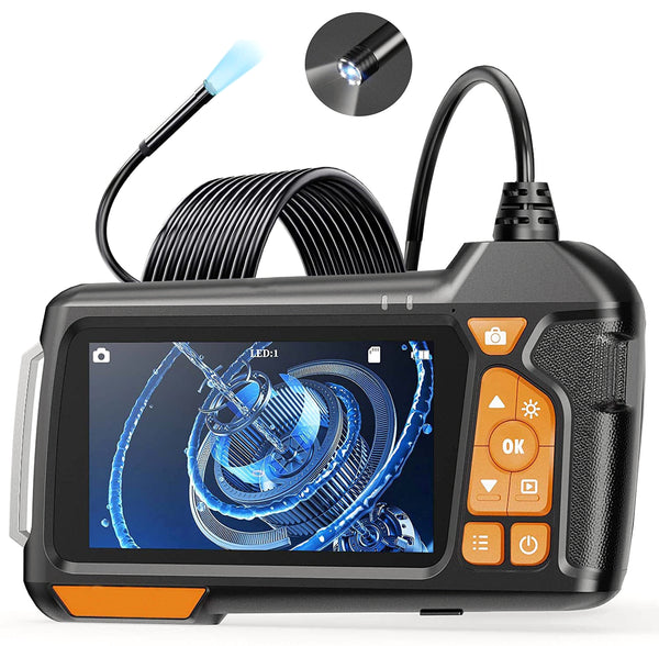 M40 5m Hard Wire 8-LED Endoscope Inspection Industrial Borescope with 4.5&#39;&#39; Display Screen and 8mm Single Camera Lens