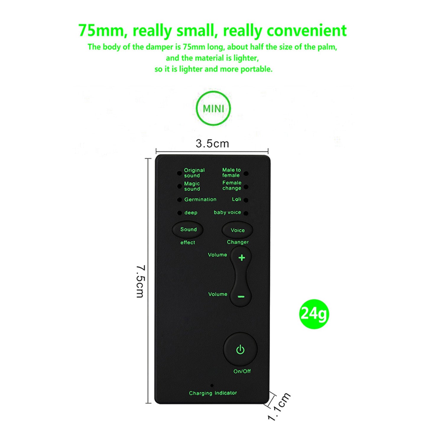 M1 Sound Card Changer Portable Mini Voice Changer for Live Streaming, Gaming