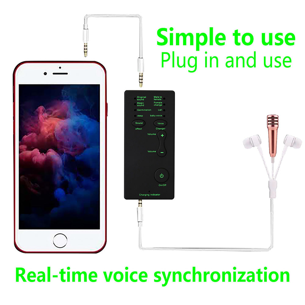 M1 Sound Card Changer Portable Mini Voice Changer for Live Streaming, Gaming