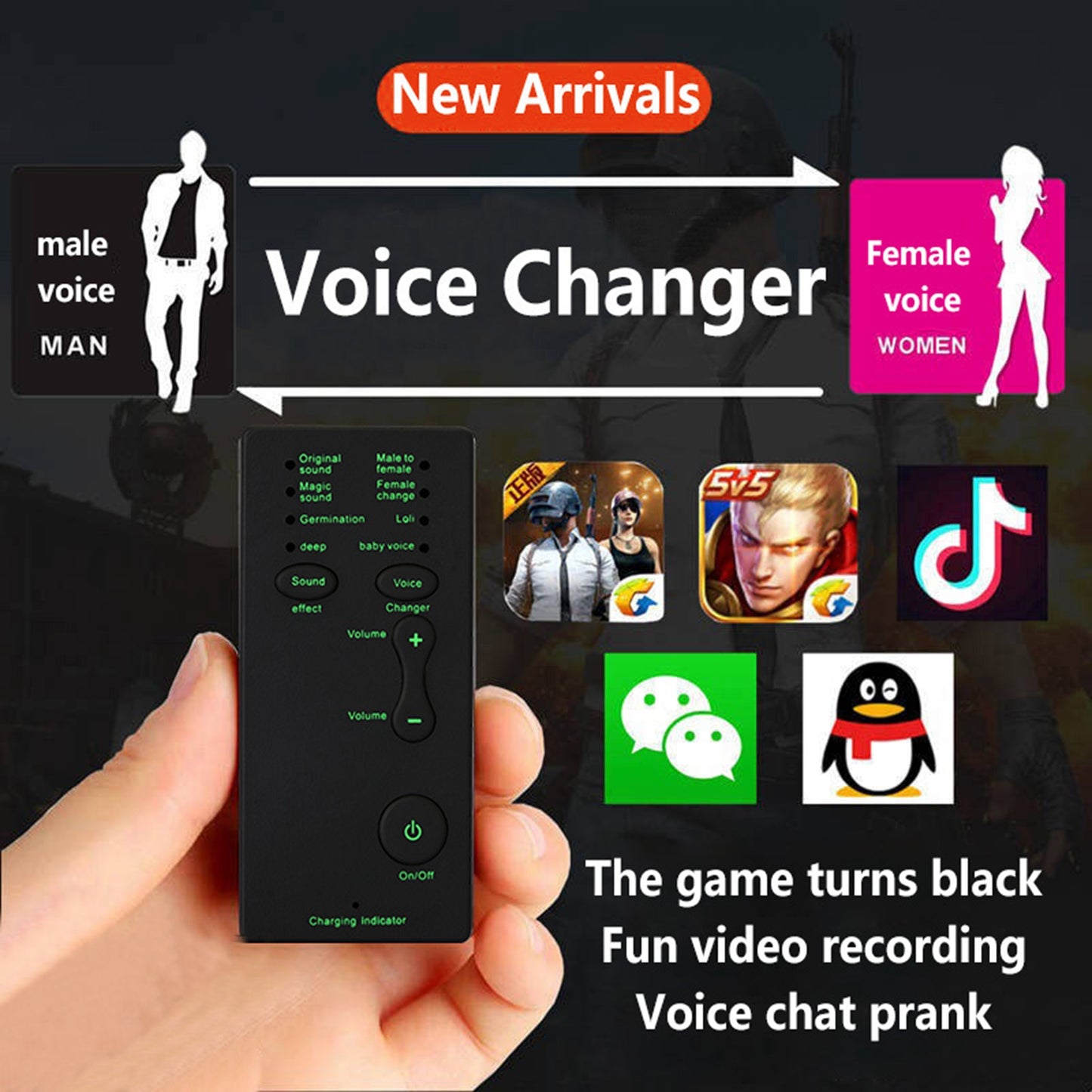 M1 Sound Card Changer Portable Mini Voice Changer for Live Streaming, Gaming