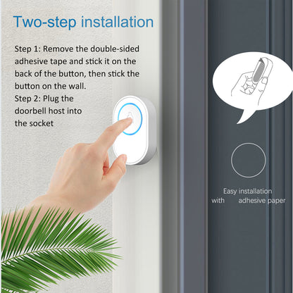 L019 Tuya App WiFi Doorbell Alarm System Home Intelligent Wireless Doorbell, 1 Transmitter+1 Receiver