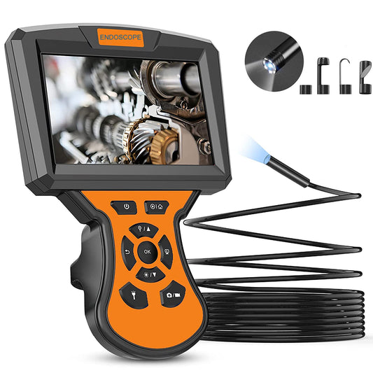 M50 10m Hard Wire 5 IPS Screen Endoscope Camera 5.5mm Len Industrial Borescope with 6 LED Lights