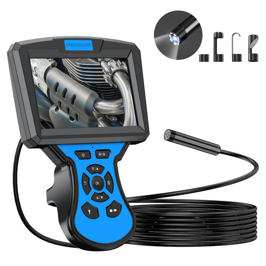 M50 10m Hard Wire 5 IPS Screen Endoscope Camera 5.5mm Len Industrial Borescope with 6 LED Lights
