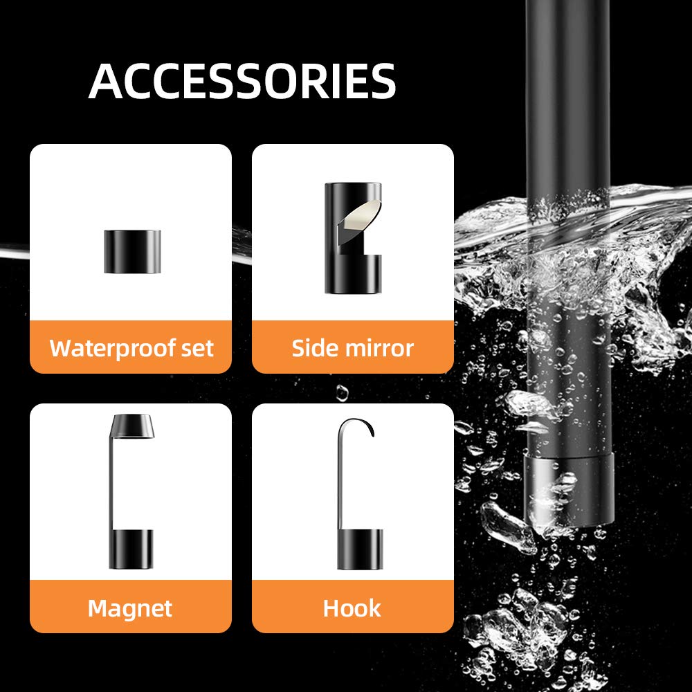 M50 10m Hard Wire 5 IPS Screen Endoscope Camera 5.5mm Len Industrial Borescope with 6 LED Lights