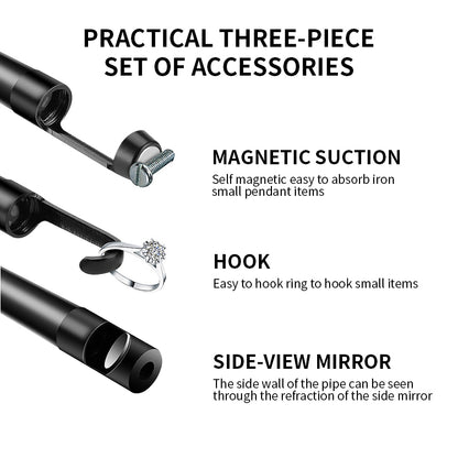 M50 10m Hard Wire 5 IPS Screen Endoscope Camera 5.5mm Len Industrial Borescope with 6 LED Lights