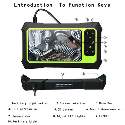 B315 2m Wire 8mm Dual Lens 4.3-inch Screen Endoscope Camera 6+1 LED HD Industrial Borescope