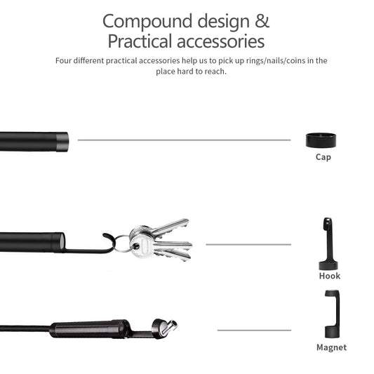 B315 7m Wire  6+1 LED 8mm Dual Lens HD Industrial Borescope 4.3-inch Screen Endoscope Inspection Camera