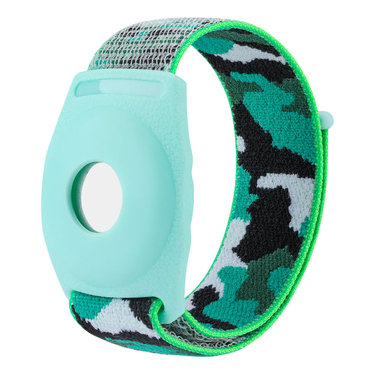 For Apple AirTag Bluetooth Tracker TPU Protective Case + Loop Fastener Nylon Bracelet Strap, Adult Type