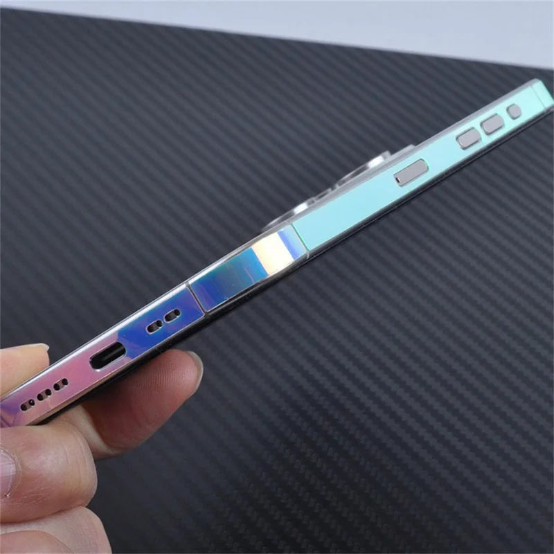 Phone Frame Film for iPhone 15 Pro Max Luminous Edge Protector Sticker Scratch Resistant Side Film