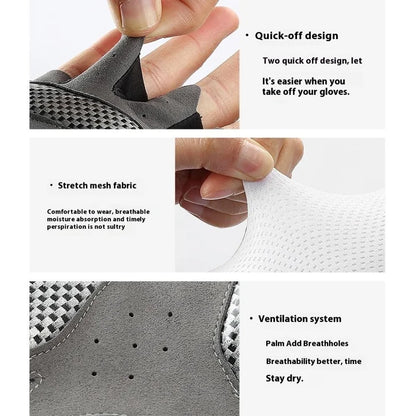 VILICO A0132 Shock Absorbing Cycling Gloves Anti Slip Fingerless Mittens for Outdoor Sports , Size L / White