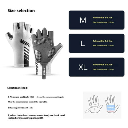 A0132 1Pair Cycling Gloves Half Finger Touchscreen Anti Slip Sports Gloves for Outdoor / Biking / Fishing, White XL