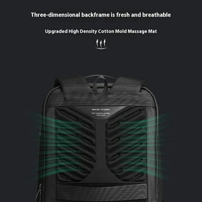 MARK RYDEN Men Laptop Backpack Waterproof Travel Shoulder Bag with External Charging Port