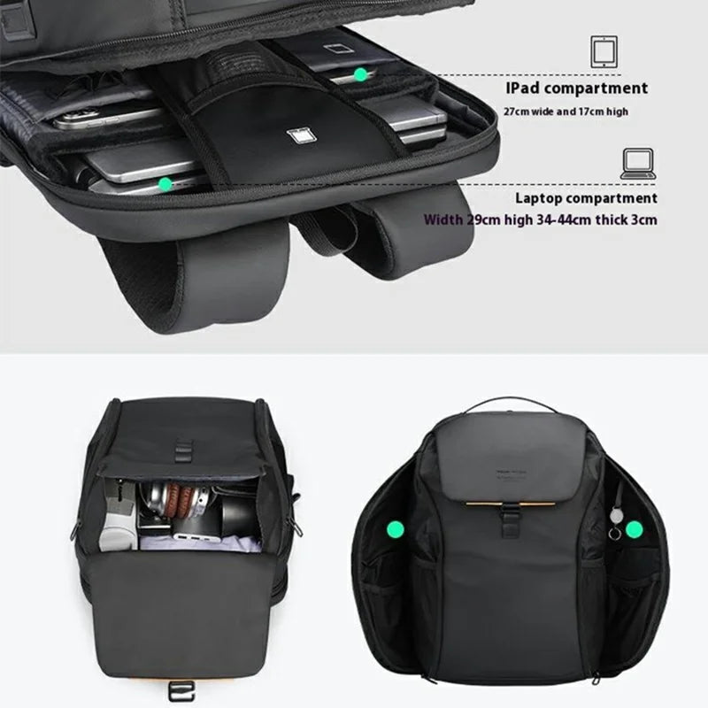 MARK RYDEN Men Laptop Backpack Waterproof Travel Shoulder Bag with External Charging Port