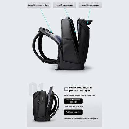 MARK RYDEN MR9031YSJ 30L Large Capacity Men Backpack with External USB Port Laptop Shoulder Bag