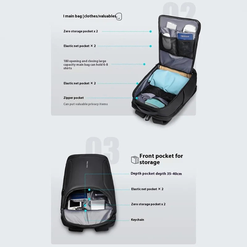 MARK RYDEN MR9031YSJ 30L Large Capacity Men Backpack with External USB Port Laptop Shoulder Bag